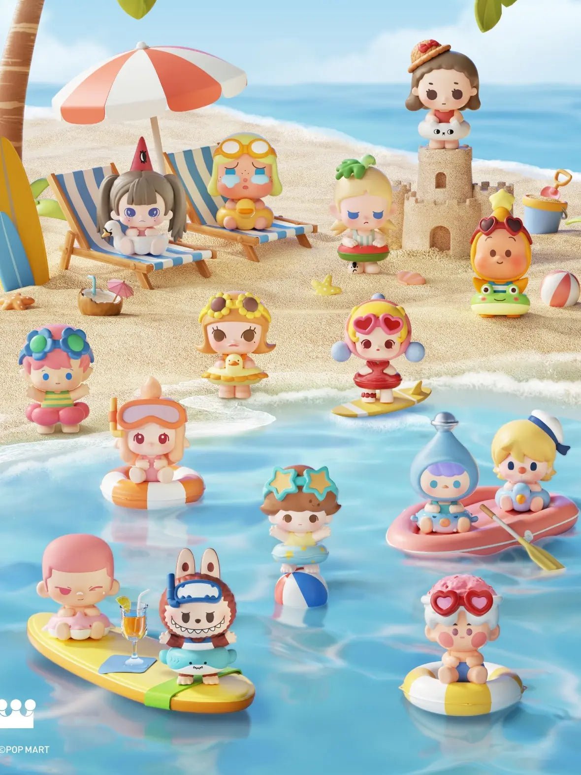 POP BEAN Island Vacation Blind Box Mini Collectible Figures