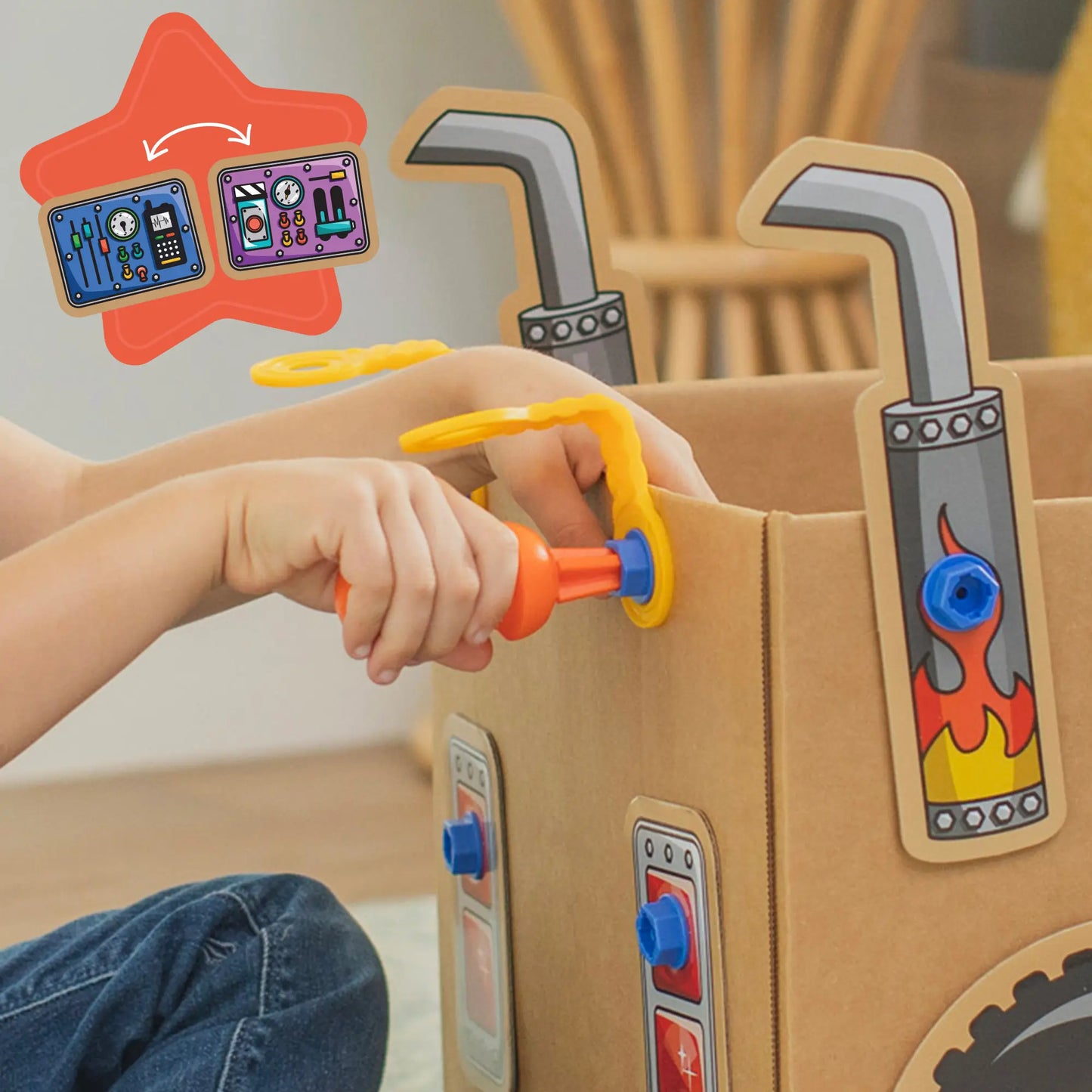 Educational Insights Boxineers Cardboard Animals and Vehicles - Creative Craft Supplies for Kids Projects, Cardboard Tools for Kids, DIY Fine Motor Activities, Kids Crafts and STEM Construction Kits