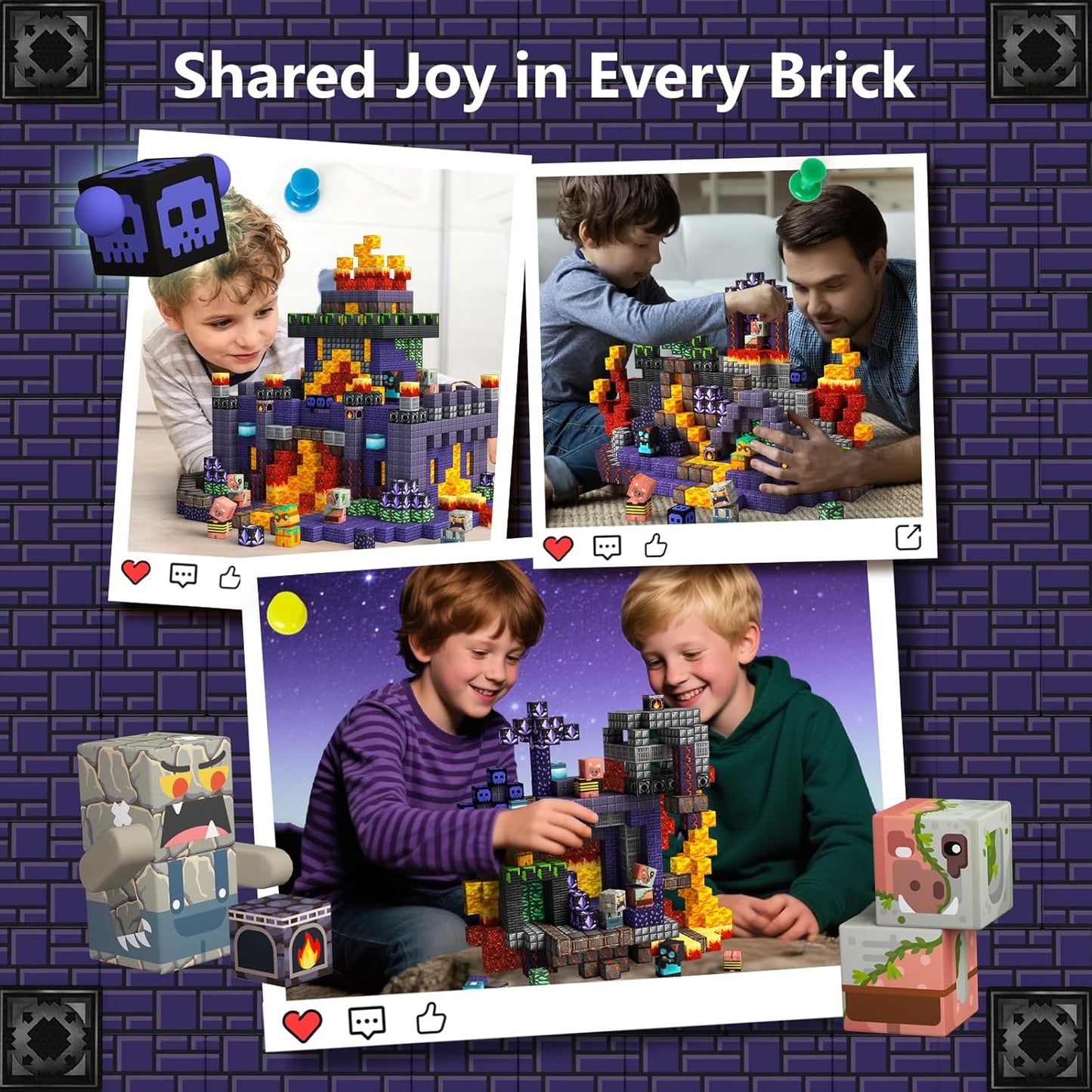 100PCS Magnetic Blocks, STEM Magnet Building Toys for Kids 3+ | Cave World Sensory Building Playset, for Group Play, Screen-Free Indoor Activities, Birthday Gifts for Boys & Girls