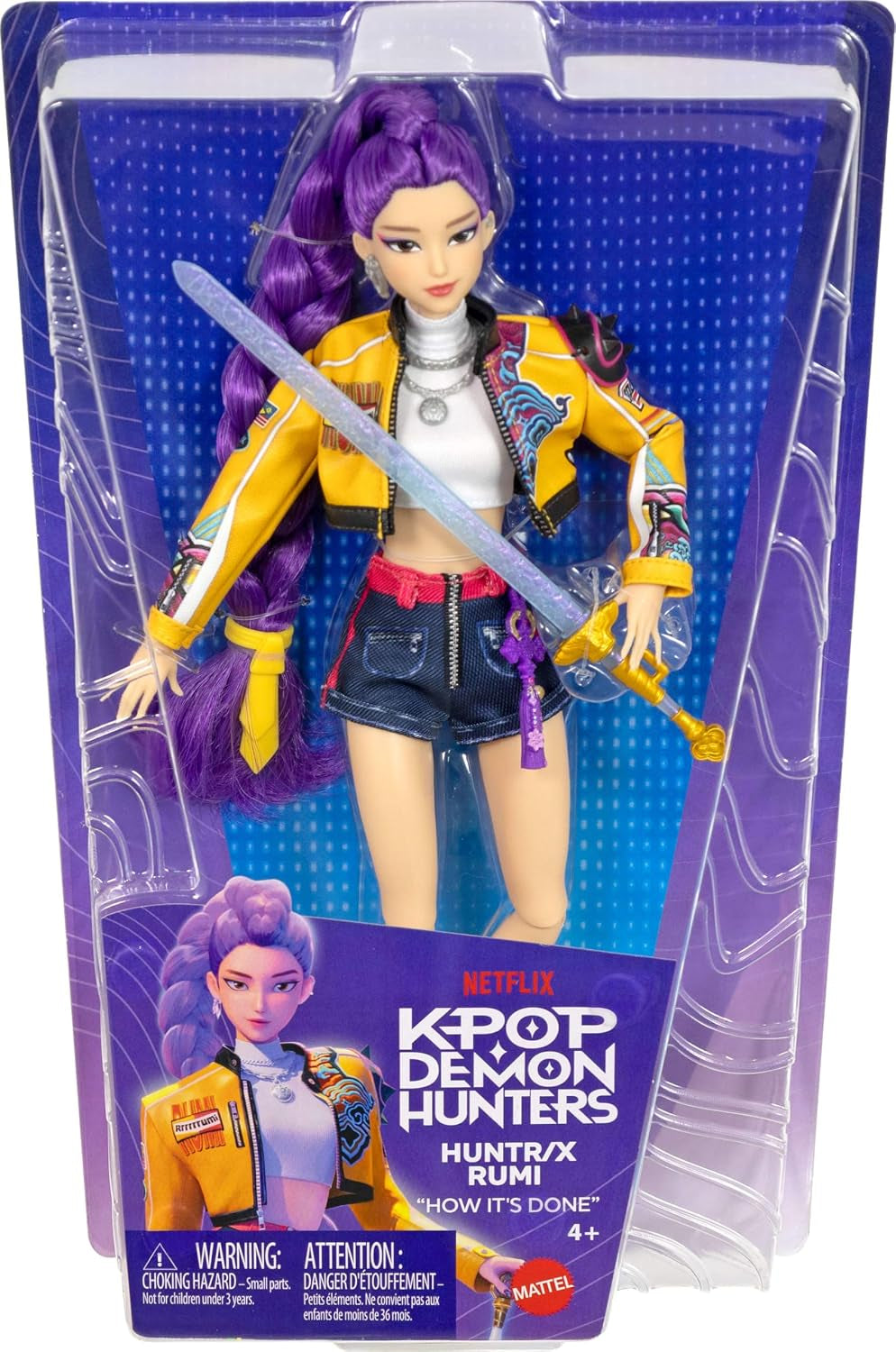 Kpop Demon Hunters HUNTR/X Rumi Fashion Doll | Wearing “How It’S Done” Performance Look, Sword Accessory​​, Inspired by the Movie