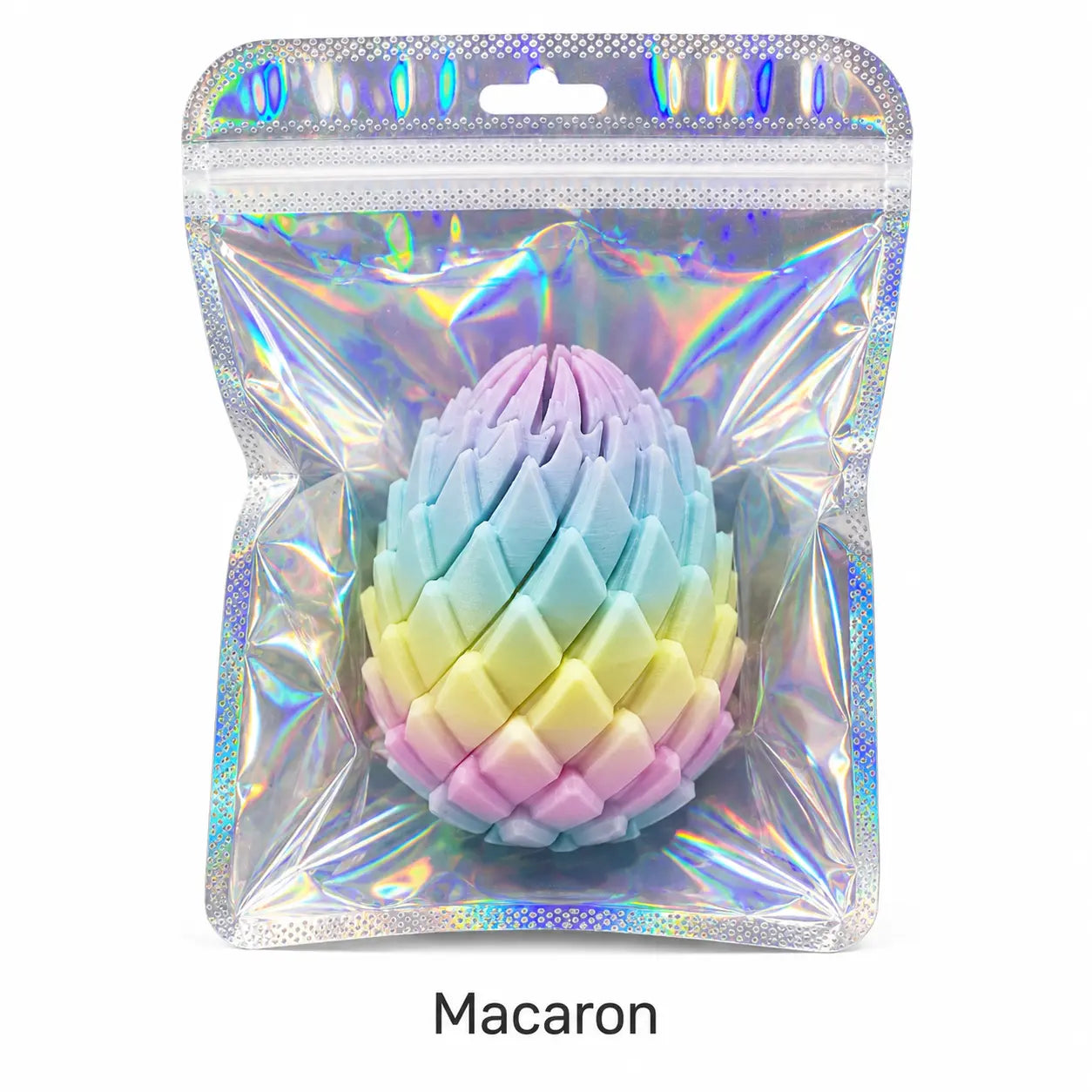 Gigilli 3D Printed Dragon Egg Fidget Toy – Expandable Twist-Apart Sensory Toy for Stress Relief, Desk Display & Gifting | Holographic Pouch Included | 7.5 Cm / 3 In, 45 G