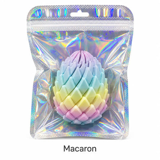 Gigilli 3D Printed Dragon Egg Fidget Toy – Expandable Twist-Apart Sensory Toy for Stress Relief, Desk Display & Gifting | Holographic Pouch Included | 7.5 Cm / 3 In, 45 G