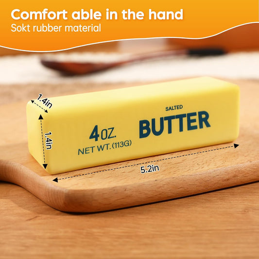 Butter Squishy Fidget Toys Slow Rising Stress Relief Toy - Realistic Butter Stick Squeeze, Soft PU Foam Fidget for Anxiety & Sensory Relief, Cute Desk Decor for Kids, School